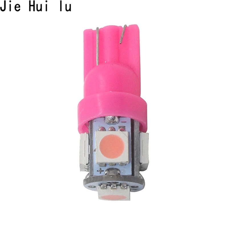 10 шт. Автомобильный светодиодный T10 W5W 5050 5SMD белый красный синий клиновидный