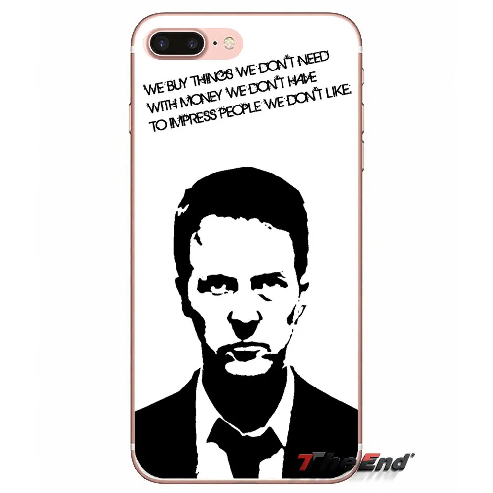 Чехол для iPhone X 4 4S 5 5S 5C SE 6 6S 7 8 Plus Samsung Galaxy J1 J3 J5 J7 A3 A5 2016 2017 edward norton fight club tyler durden|case