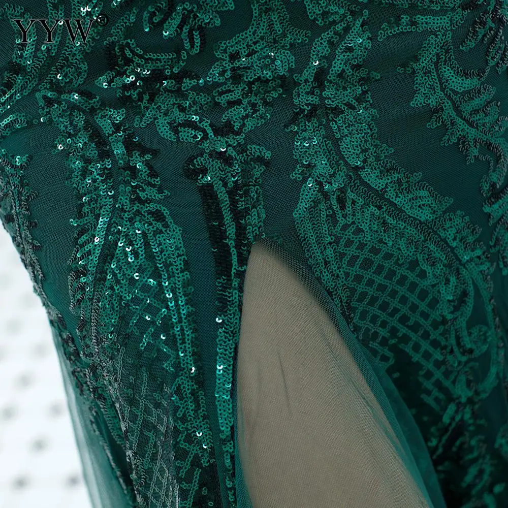 Green Sequined Summer Long Party Dress Spaghetti Strap Sexy Evening Gowns Women Sequin Mesh Patchwork Elegant Club Dresses