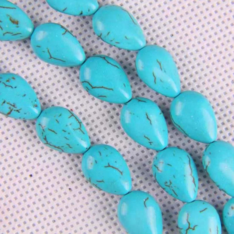 Голубые каплевидные бусины Howlite 14x10 мм 16 дюймов ювелирные изделия для