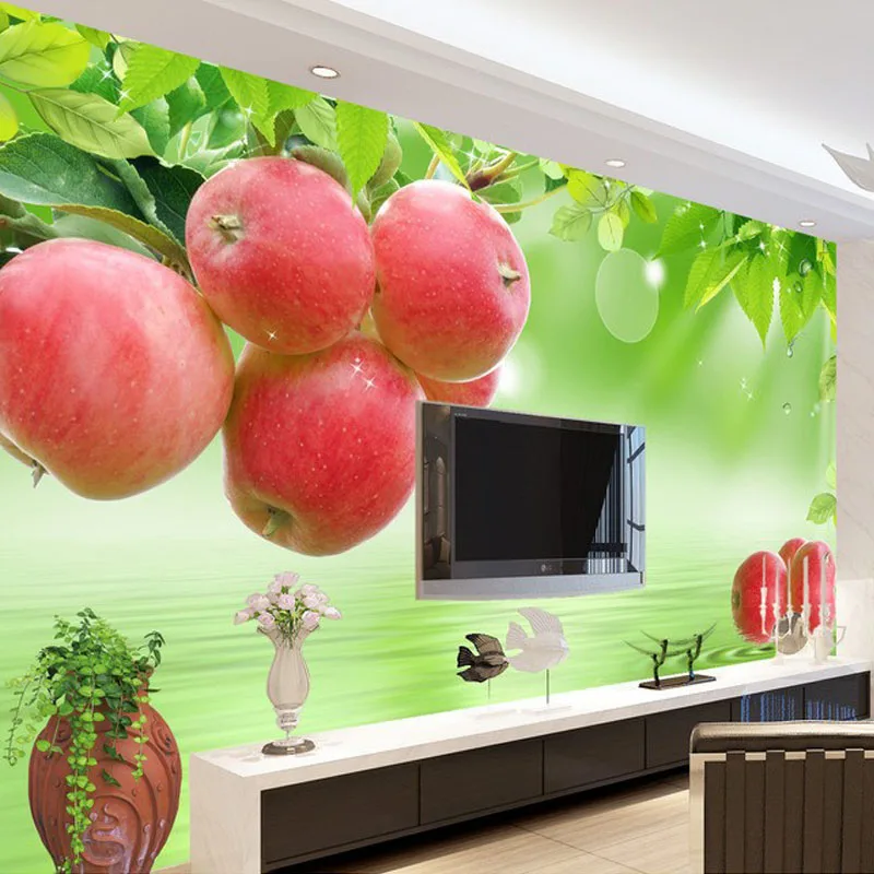 Custom Self-adhesive Wallpaper Fresh Fruit Large Mural TV Background Wall Painting Living Room Home Decoration Stickers For Wall