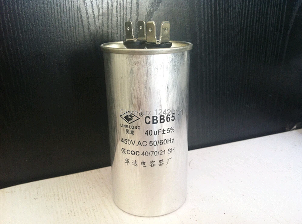 

AC Motor Capacitor Air Conditioner Compressor Start Capacitor CBB65 450VAC 40uF