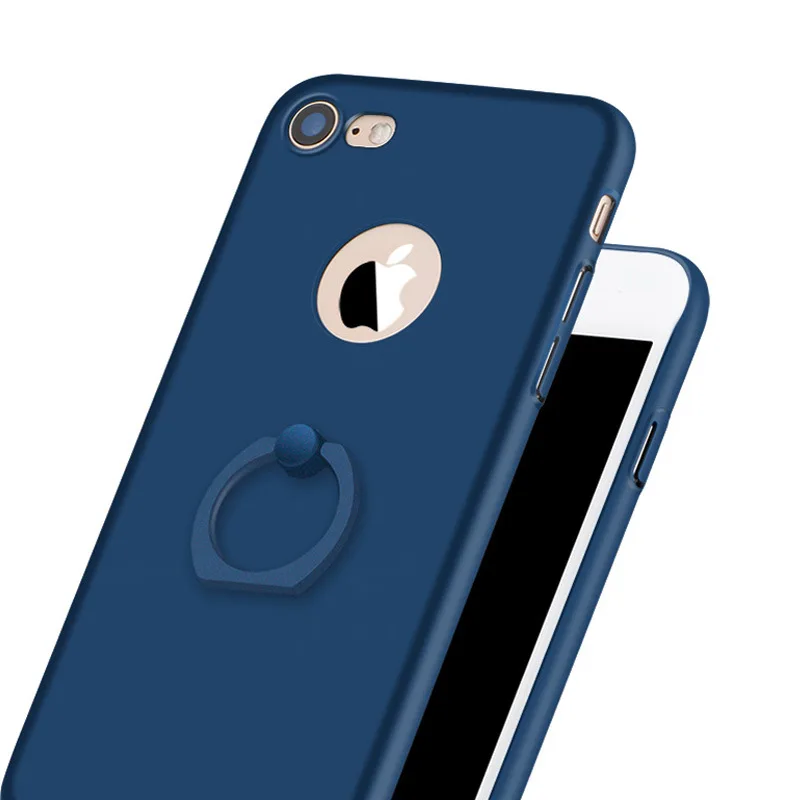 Тонкие металлические чехлы кольца для iphone 5S SE 6 6s цветной Матовый Жесткий чехол