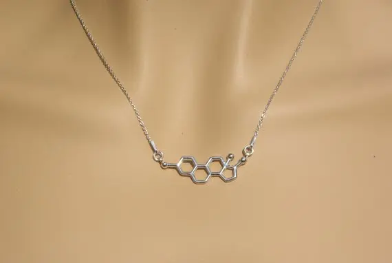 10 шт. Женский гормон эстроген ожерелье с дизайном молекула науки медсестра химии