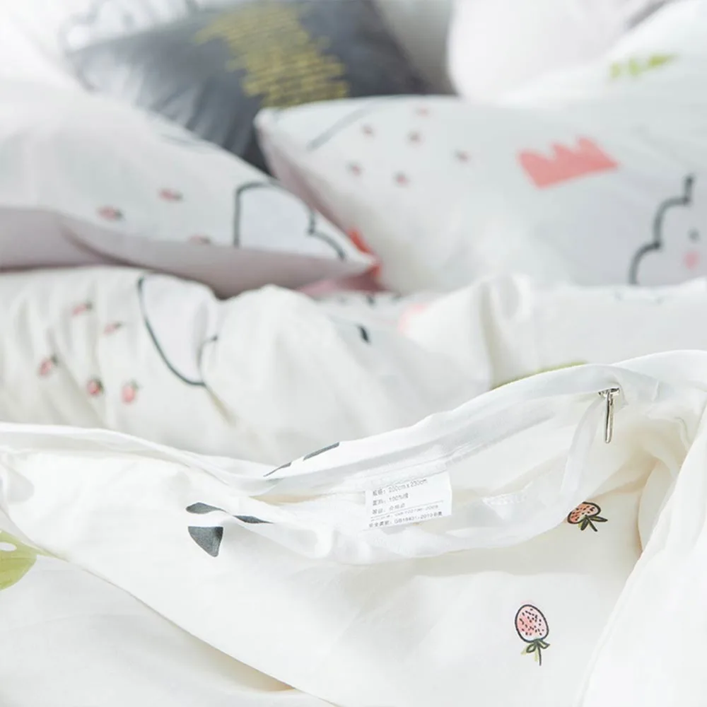 Комплекты постельного белья в мультяшном стиле с принтом PAPA &amp MIMA облака и