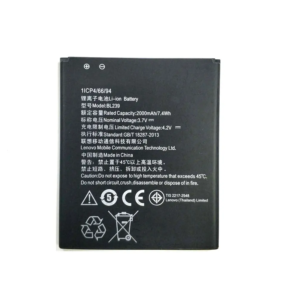 Новый оригинальный BL239 2000 мАч Сменный аккумулятор для телефона Lenovo A399 A3500 HV A330E