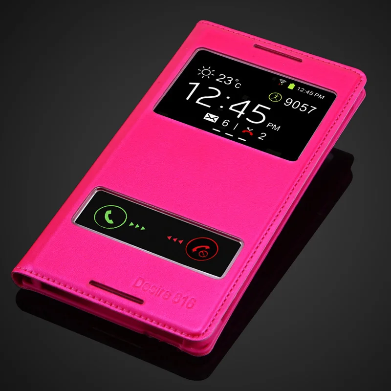 Роскошный чехол-книжка из ПУ кожи для htc Desire 816 800 D816W - Цвет: rose