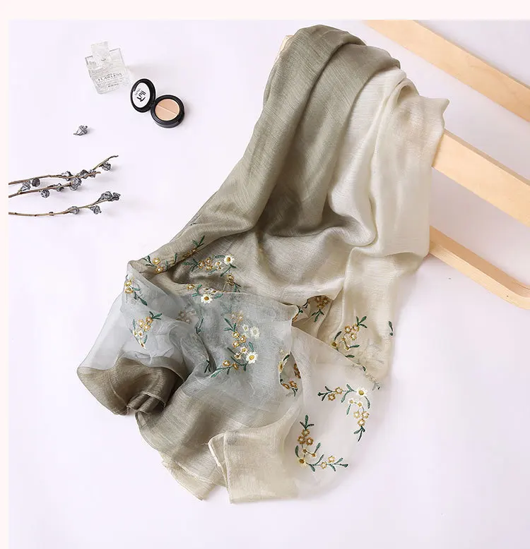 Новинка 2017 Шелковый шерсти вышитые женские шарфы платки Осенне-зимняя обувь