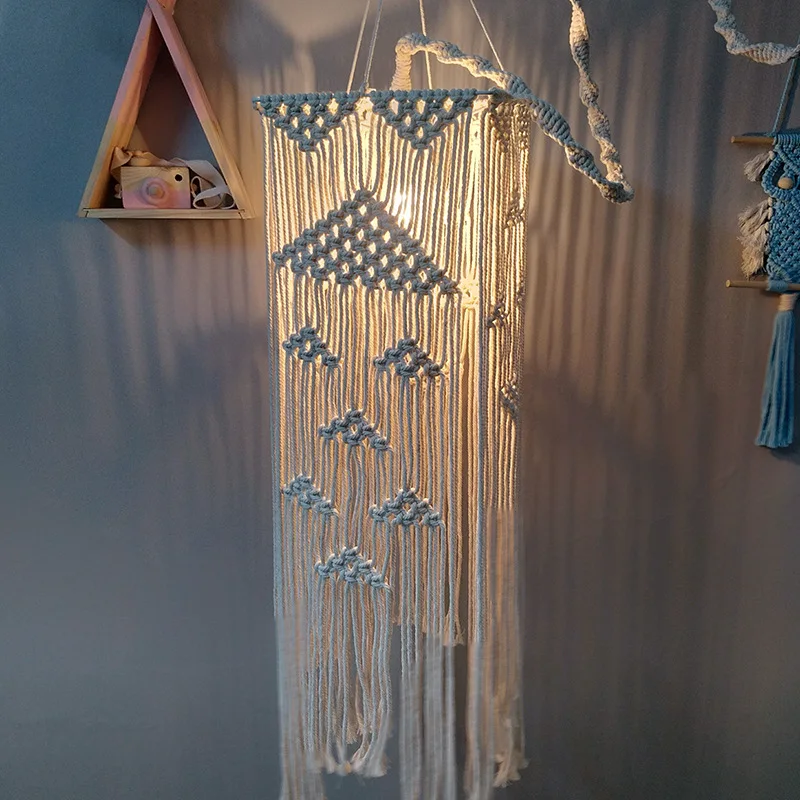 Настенный Гобелен лампа украшение макраме Богемия ручная работа кисточка