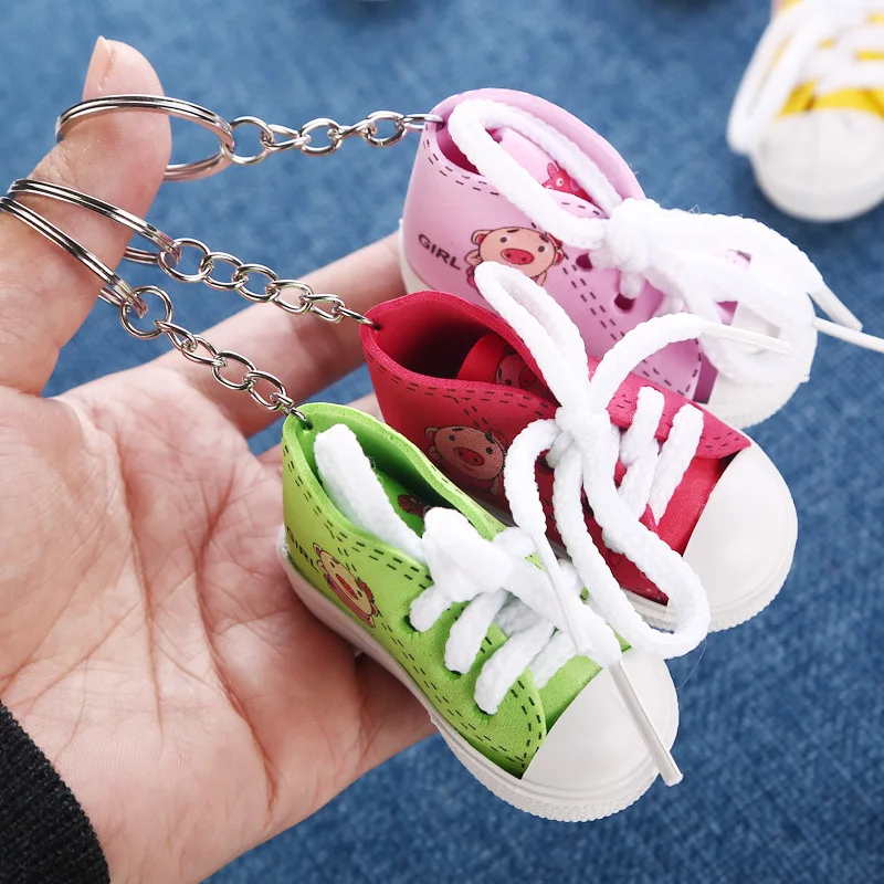 1 шт. мини-холст брелок для ключей в виде туфли милые теннисные сумки Подвеска