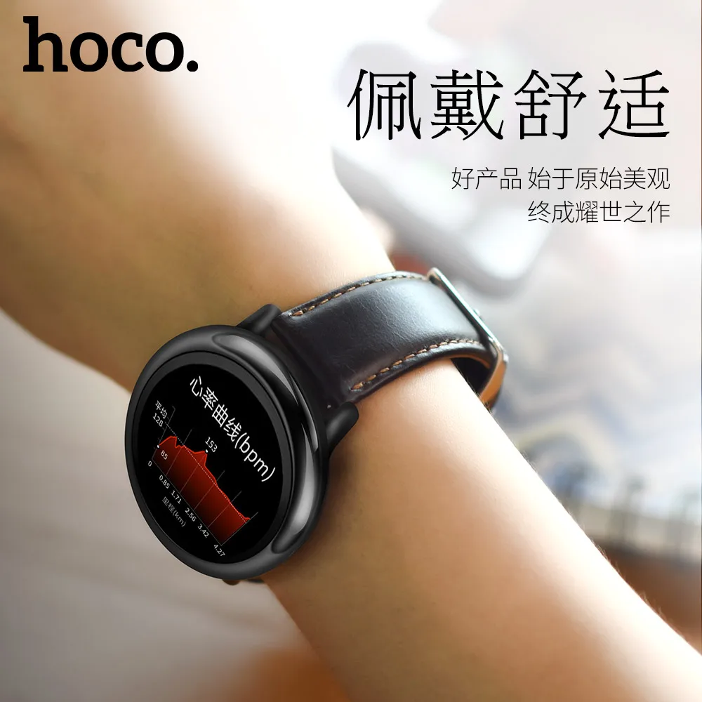 Ремешок для часов HOCO из натуральной кожи быстросъемный браслет смарт Huawei GT Samsung