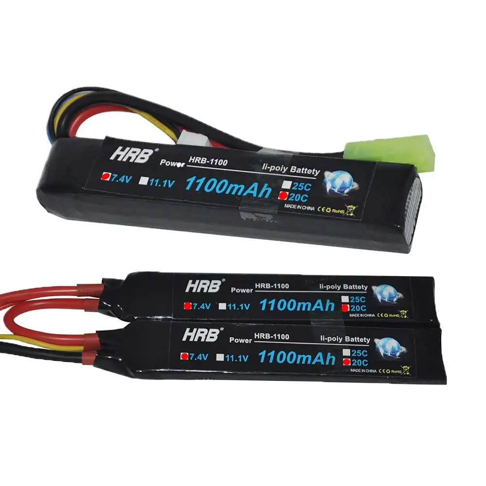 HRB страйкбол пистолет Lipo батарея 2S 7,4 V 1100mah 20C МИНИ BB электрический водный Воздушный пистолет игрушка RC Tamiya разъем AKKU Bateria RC запчасти