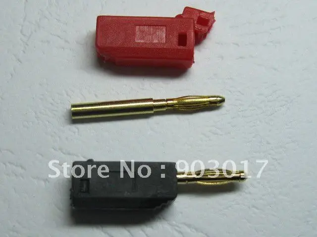 2 мм позолоченный штекер типа банан красный и черный высокое качество 200 шт. в