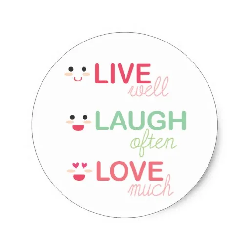 3.8 см Live laugh LOVE Классический круглый стикер | Дом и сад