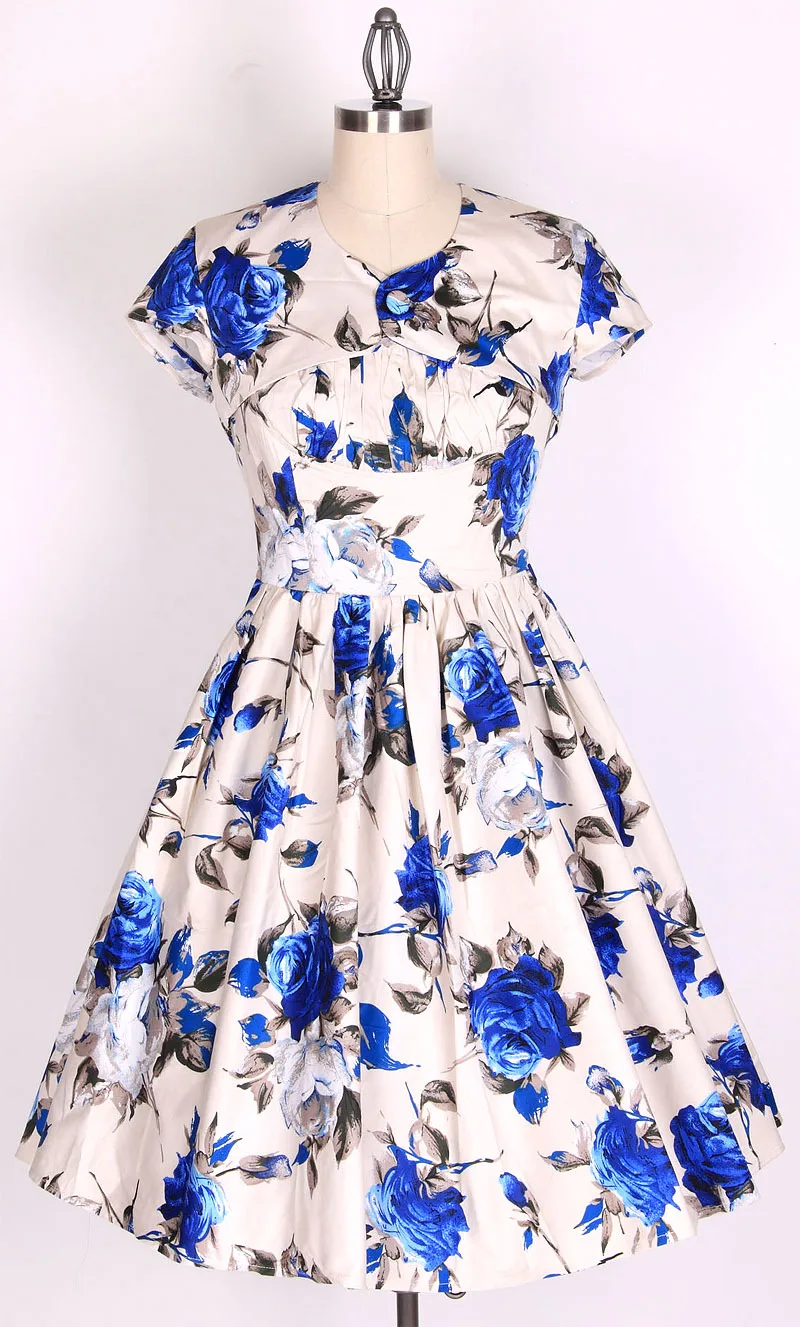 Женское винтажное платье в стиле рокабилли 50 х годов с принтом розы|pin up dress|4xl