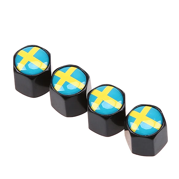 Sweden flag 3 Posbay 4 шт./компл. колпачки клапанов для автомобильных шин пылезащитный чехол для моторного колеса велосипеда воздушные колпачки клапанов Австралийский клапан/Куба клапан/Швеция Тип клапанов - Цвет: Sweden flag 3