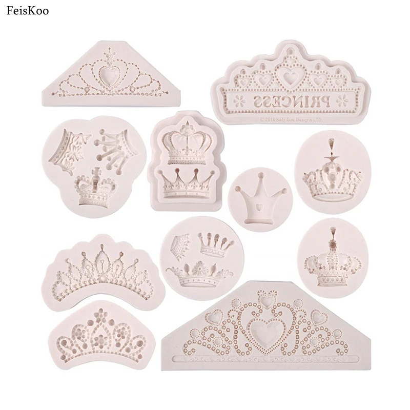 3D Корона свадебный торт Moule силиконовая форма De Silicona Para Fondant плесень украшения