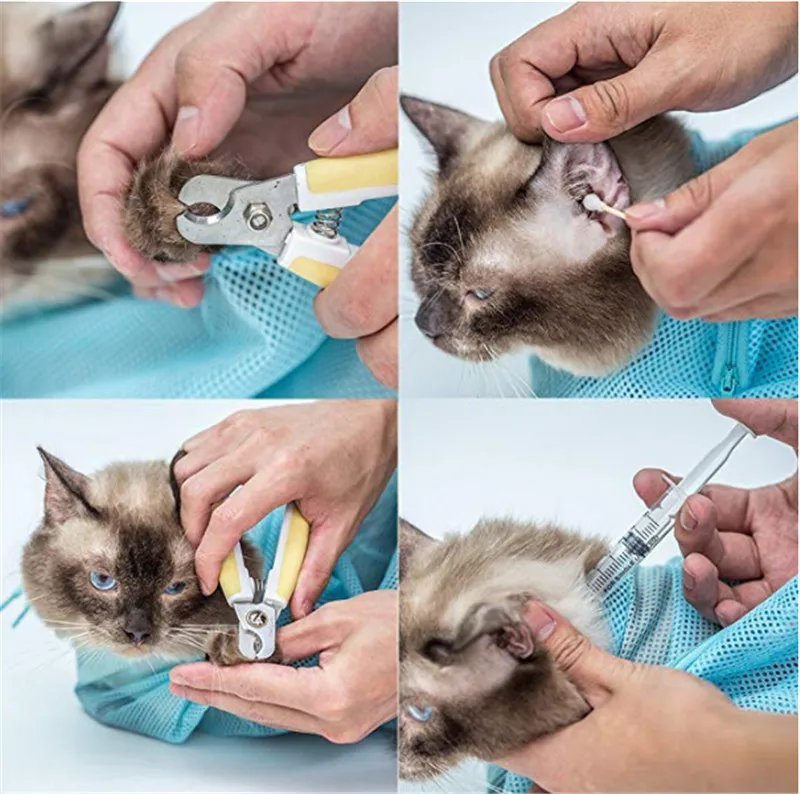 Кошка Pet ногтей обрезки кошка Груминг мешок мешки для ванной (S14)|Уход за кошками| |