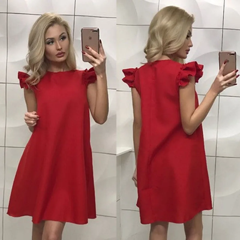 Новое шикарное женское Повседневное платье без рукавов летнее однотонное