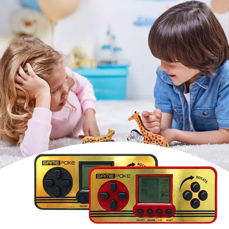 Классическая портативная игровая машина тетрис кирпичная игра детская игровая машина с воспроизведением музыки без батареи