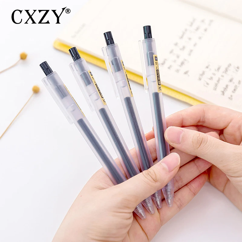 CXZY прозрачная гелевая ручка с кнопкой 0 5 заправлять черными чернилами