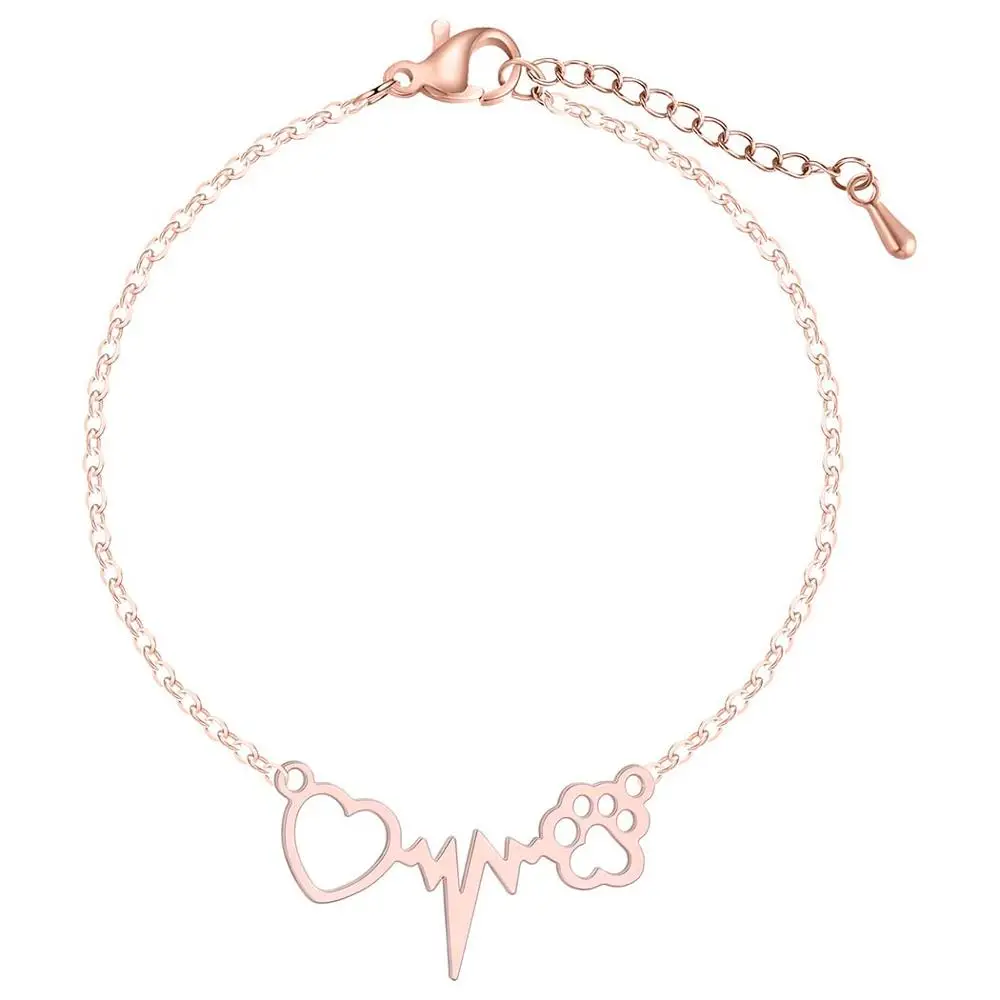 Chandler Love Lightning браслет с лапой нержавеющая сталь электрокардиограмма ECG Pulseira Feminina