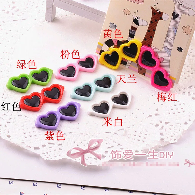 10pcs/lot flat back resin colorful love shape glass Scrapbook Embellishment DIY Phone Decoration 16*40mm | Украшения и аксессуары