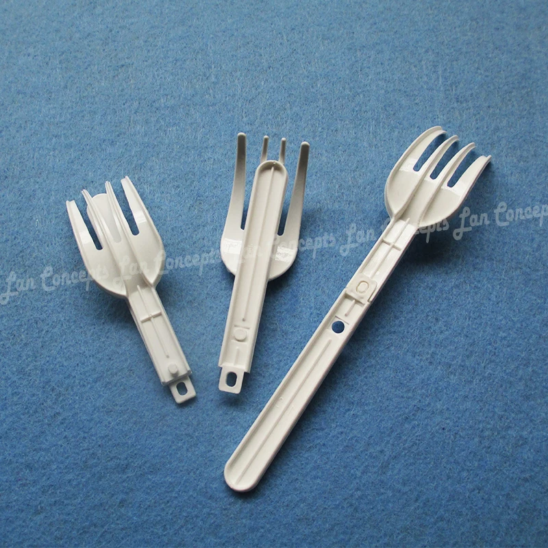 Одноразовые складные вилки из ПНД пластиковые для лапши 1000 шт./лот оптовая