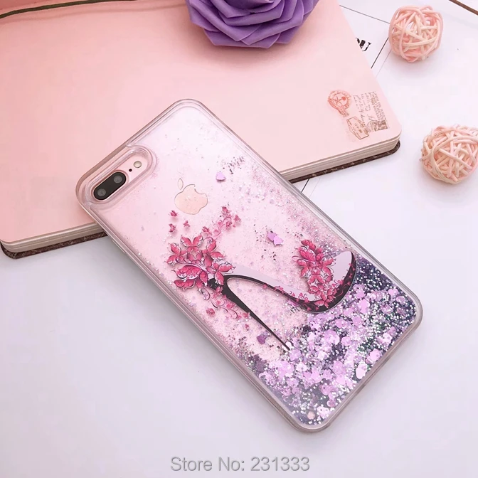 C-ku для Iphone XS X 8 7 PLUS 6 6S Жесткий Чехол из ТПУ с жидким зыбучим песком на высоком