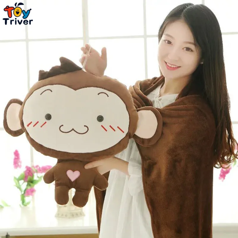 Милая обезьянка портативное одеяло плюшевые игрушки грелка для рук мягкие куклы