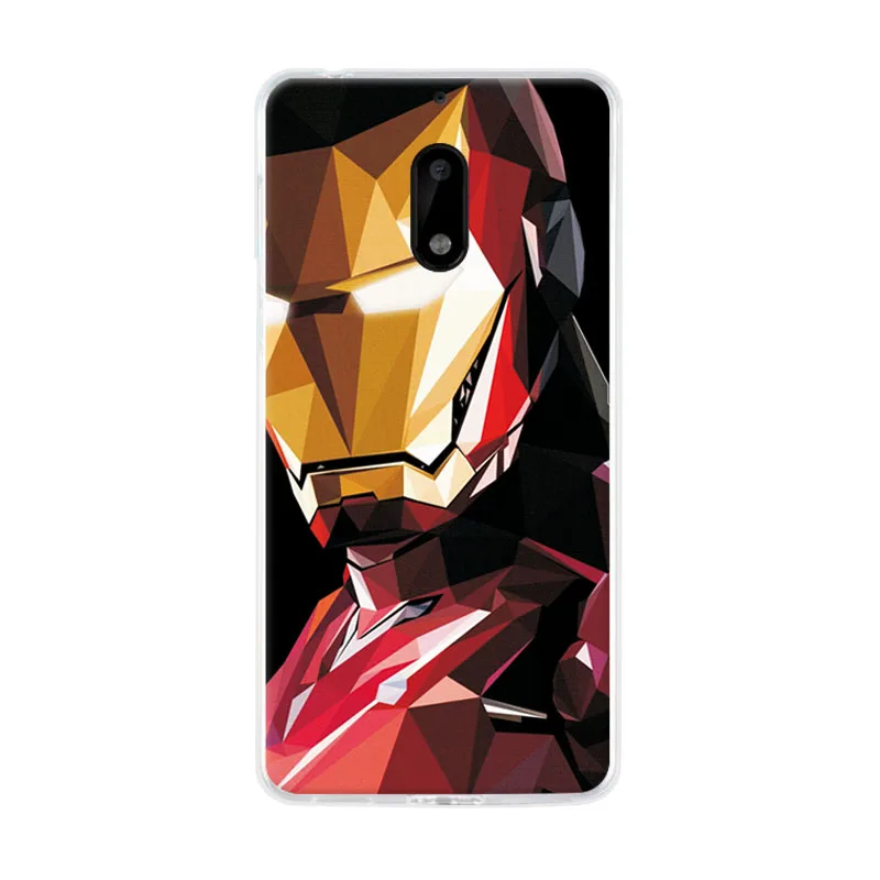Очаровательный чехол для телефона Marvel Hero Captain America Nokia 6 Железный человек Звездные