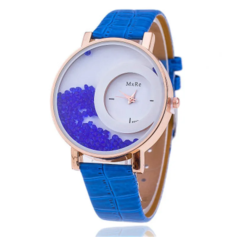 blue Модные женские кожаный браслет для часов Роскошные Брендовые Часы женские повседневные женские кварцевые наручные часы reloj mujer женские часы r - Цвет: blue