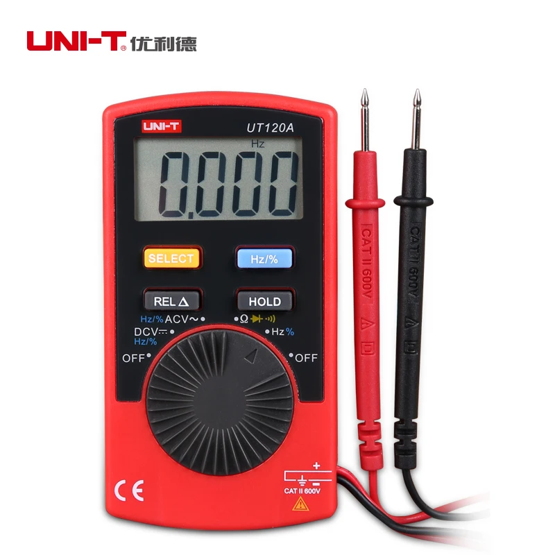 UNI T UT120A UT120B UT120C Цифровой мультиметр карманный ручной мультиметра AC/DC