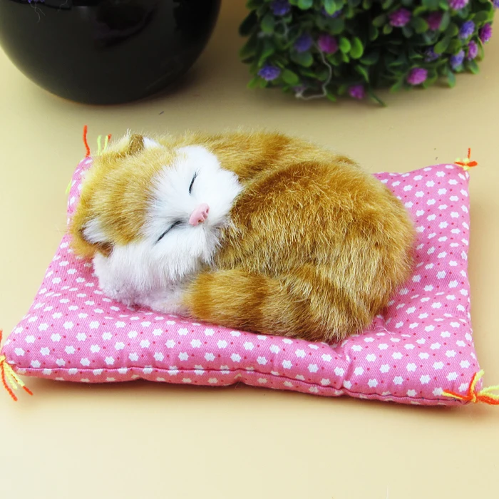 

Simulation yellow cat polyethylene&furs cat model funny gift about 15cmx12cmx5cm