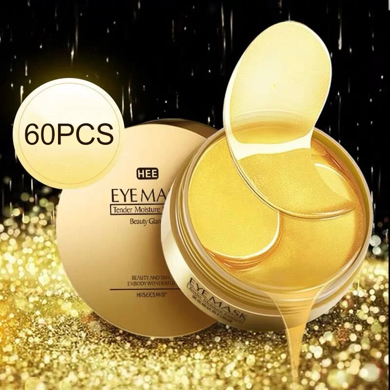 

60pcs Sleep Mask Gold Collagen Eye Mask Essence Remove Dark Circles Whitening Firming Moisturizing Eye Patches Eyes Skin Care