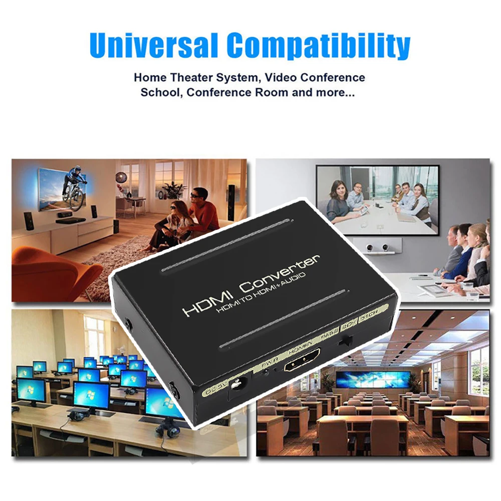 HD 1080P HDMI-совместимый преобразователь Аудио сплиттер с SPDIF RCA L/R аудио видео