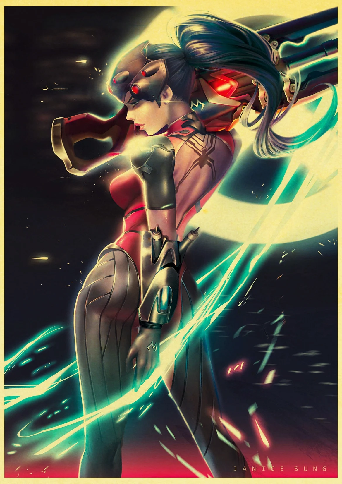 Overwatch widowmaker высокое качество ретро постер ВИНТАЖНЫЙ ПЛАКАТ настенный Декор для дома Бар Кафе индивидуальное украшение комнаты - Цвет: E057