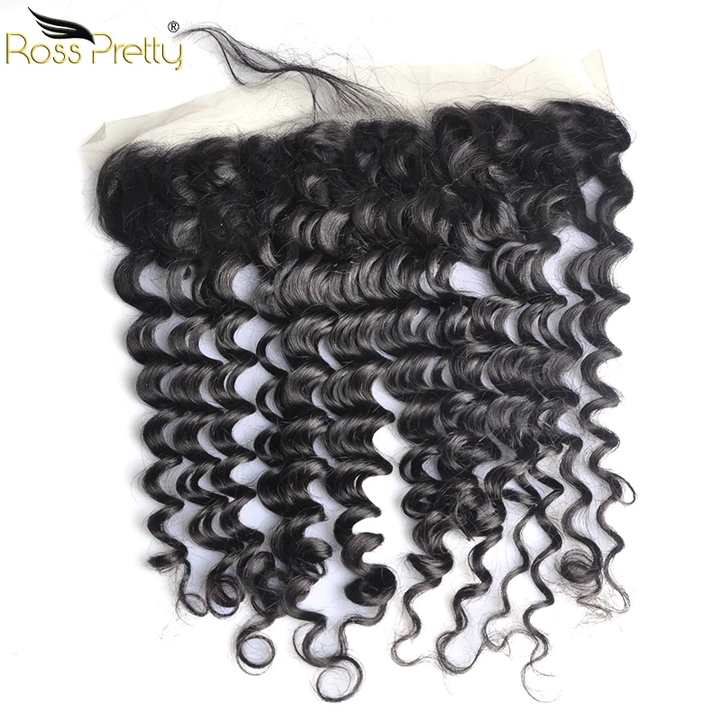 Ross Pretty Remy перуанские глубокие пучки волнистых волос с фронтальными волосами младенца и предварительно сорванные человеческие волосы Кружева Фронтальные с пучками
