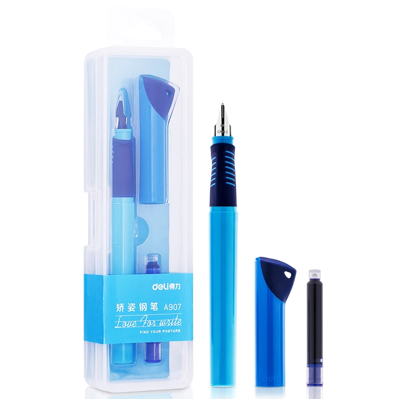 Nice Fountain Pen Ink Set Eraserable Blue Pens for Student Gift Posture Correction Writing School Supplies | Канцтовары для офиса