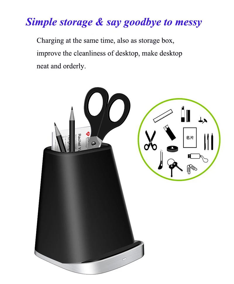Brush Pot Fast Charging Holder Riggler Qi Wireless Charger Stand for Huawei Mate20Pro Iphone XS XR X 8 Plus | Мобильные телефоны и