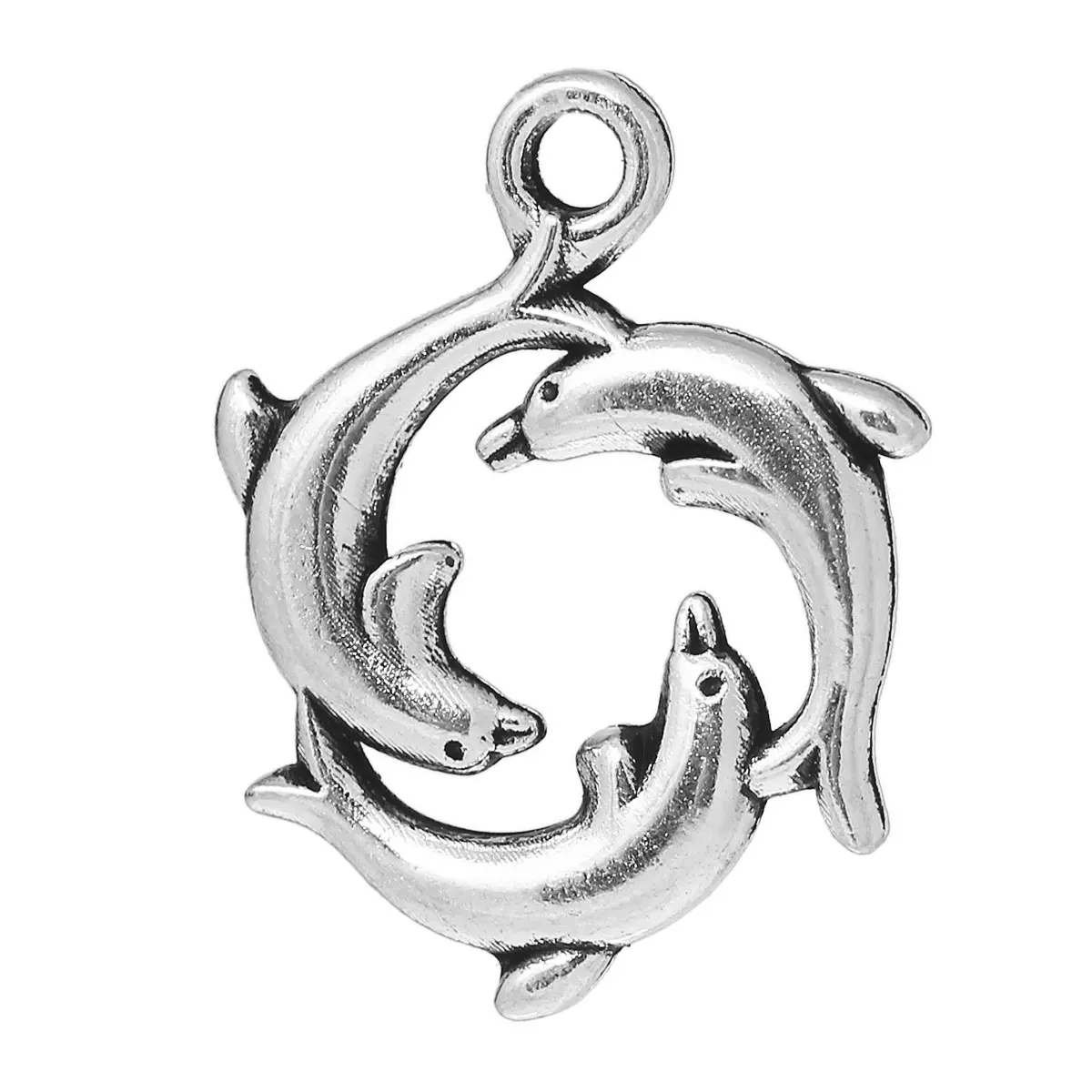 DoreenBeads из цинкового металлического сплава Подвески дельфин серебряный цвет 21 0 | Подвески -32438072903