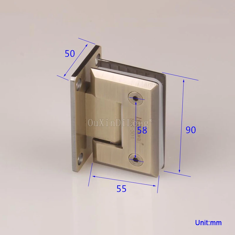 HOT 2PCS Bronze Stainless Steel Shower Door Hinges 90 Degree Wall to Glass Bathroom Clamp for 8-10mm | Обустройство дома