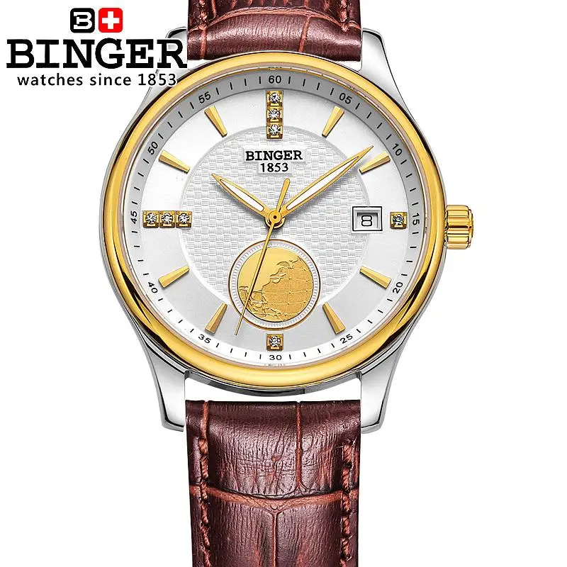 Швейцарские мужские часы Роскошные брендовые наручные Бингер автоматические