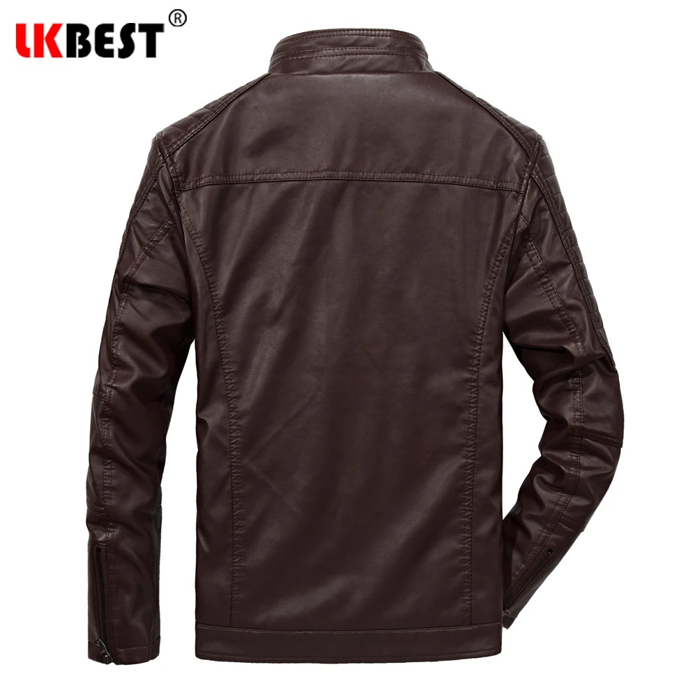 LKBEST новинка зимняя кожаная куртка Мужская Классическая мотоциклетная