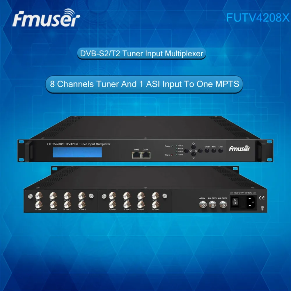 Futv4208 8 тюнер IRD(8 DVB-S2/T2 rf Вход, 1 asi, 2 asi 1 IP Выход) мультиплексор