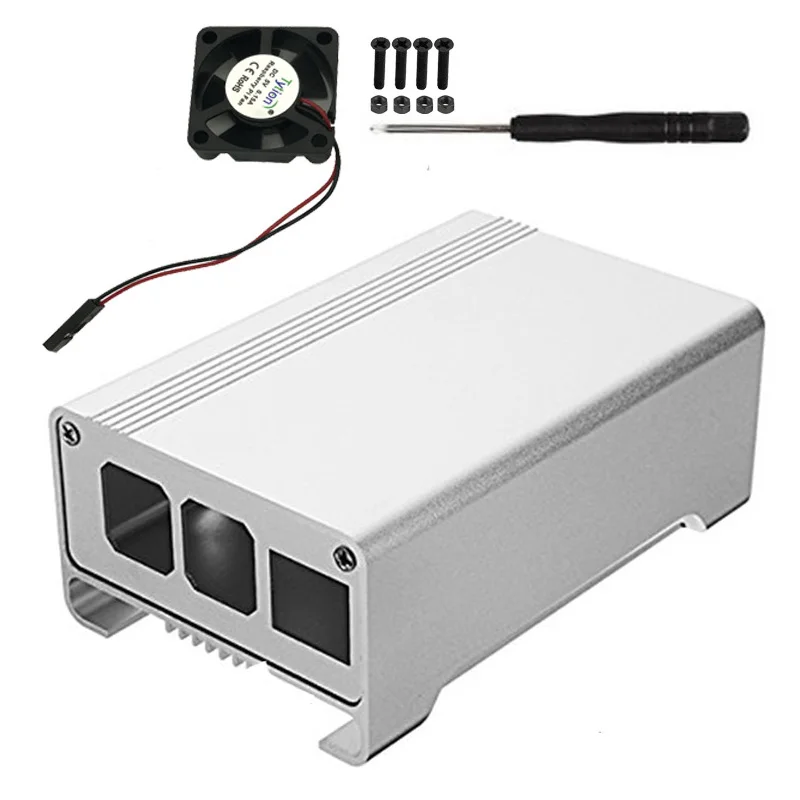 

Raspberry Pi 3Generation Metal shell Raspberry Pi 3 aluminum alloy box Thermal protection shell with coolling fan for RPI 3/3B+