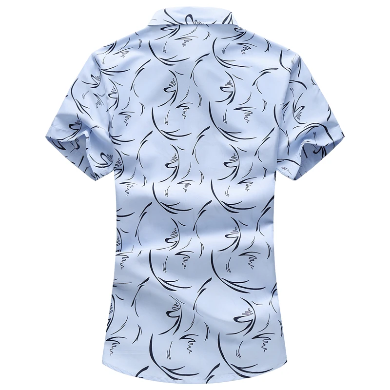 

2019 Summer New Men's Plus Size Shirt Fashion Casual Print Slim Short Sleeve Shirt Brand Tops 5XL 6XL 7XL