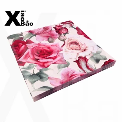 20pcs Napkins Причудливый букет цветов 20 шт. вечерние салфетки розы этикетка бутылки наклейка коробка свадебных приглашений сумка предметы для украшения дня рождения - Цвет: 20pcs Napkins