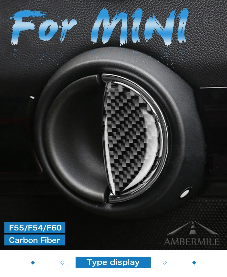 AMBERMILE 4 шт для Mini Cooper F55 Clubman F54 Countryman F60 аксессуары интерьера углеродного волокна дверная ручка крышки отделкой наклейки