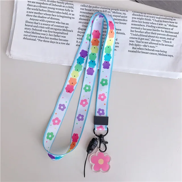 Duffy Bear Crayon Shinchan Flowers Pattern For Camera Mobile Phone Lanyard Neck/Wrist Strap Keys Chain - Цвет: 86